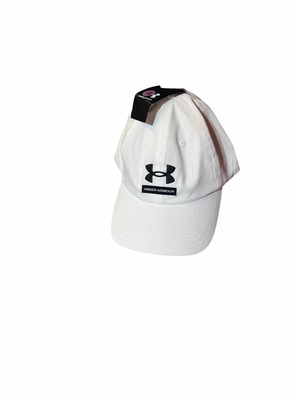 Under Armour White Adjustable Baseball Hat Cap Black Logo NWT Unisex